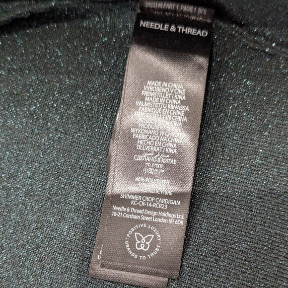 BNWT Needle and Thread Pointelle Knit Crop Cardigan - Emerald - size 10 - Picture 9 of 11